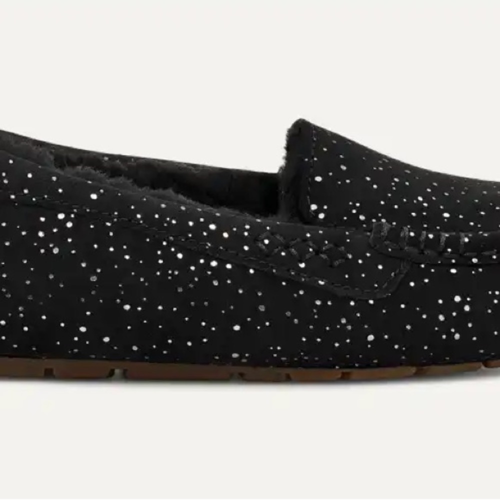 UGG Ansley Black Metallic Dot Slippers/Moccasins ~ EUC